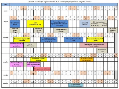 Проект календаря 2020 г. гребной спорт